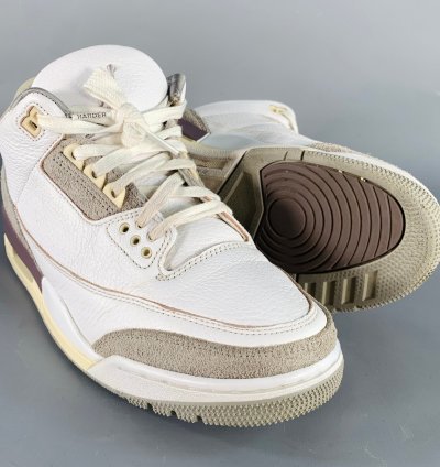 Nike Air Jordan 3 Retro Ma Maniere White Grey Leather Sneakers
