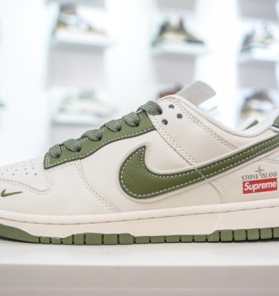 Supreme X Nike Dunk Low Stone Island Joint Beige Green Starry Sky Bb9866-004 - P