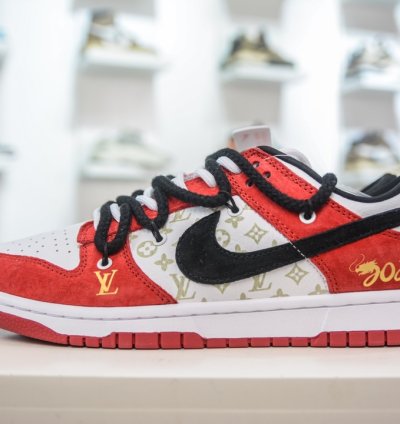 Nk Sb Dunk Low Lv Co-branded Dragon Year Limited Edition Black Hook Hongyun Dang