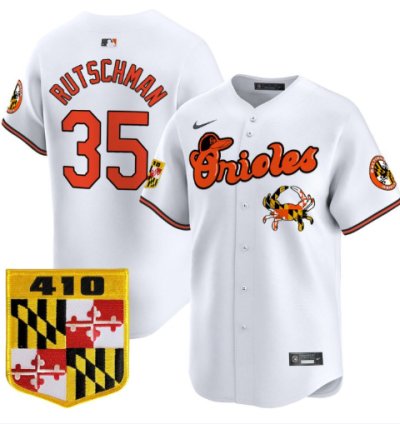 Adley Rutschman Jersey 35 Baltimore Orioles 410 Chesapeake Crab Patch Limited Stitched White