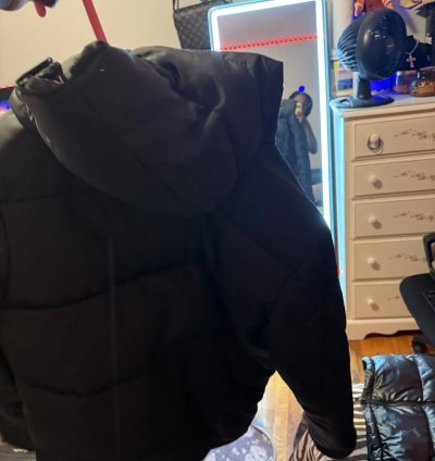 Moncler Puffer Jacket Black Zipper Logo