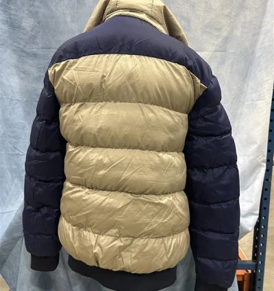 Moncler Youth Beige Navy Blue Puffer Jacket 2xl