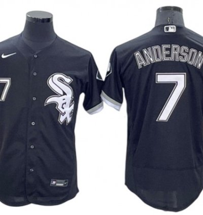 Chicago White Sox 7 Tim Anderson Black Alternate Flex Base Jersey