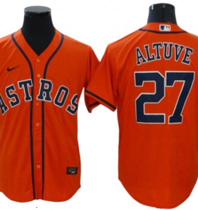 Houston Astros 27 Jose Altuve Orange Alternate Cool Base Jersey