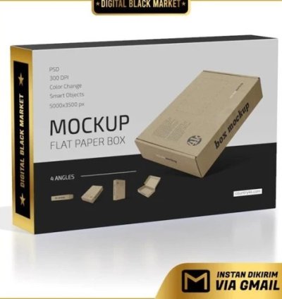 Flat Paper Box Mockup Set
