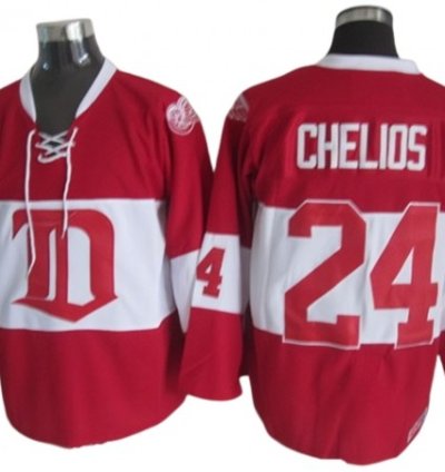 Detroit Red Wings 24 Chris Chelios 2009 Vintage Ccm Jersey - Red