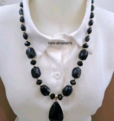 Womens Ethnic Necklace Stone Model Elegant Long Acrylic Fashion Accessories
