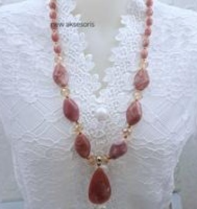 Womens Ethnic Necklace Stone Model Elegant Long Acrylic Fashion Accessories