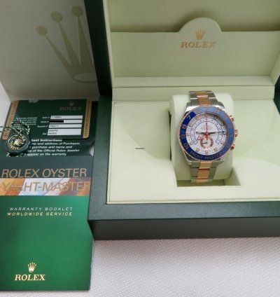 Rolex Yacht-master Ii 116681 18k Rose Gold Steel Full Set 2010
