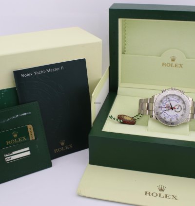 Rolex Yacht-master Ii 18k White Gold And Platinum 44mm Watch 116689