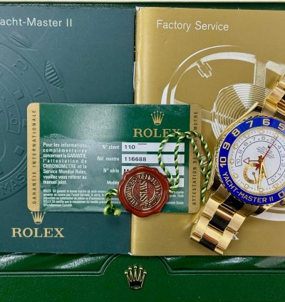 Rolex Yacht-master Ii 44mm Yellow Gold 116688 Box Papers
