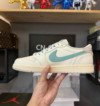 Travis Scott X Air Jordan 1 Low Og Sp Bgreen Toe Tiffany Dm7866-102