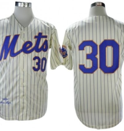New York Mets 30 Nolan Ryan Cream 1969 Throwback Jersey