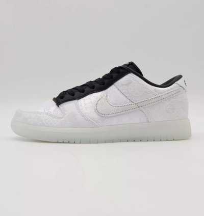 Clot Fragment Nike Dunk Low White Black
