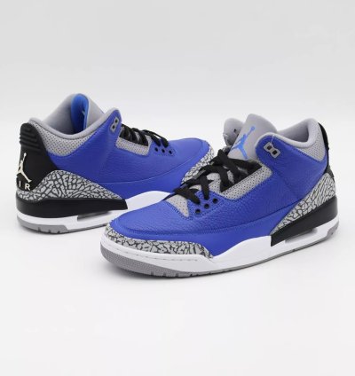 Nike Air Jordan 3 Retro Varsity Royal Cement Signal Blue Grey