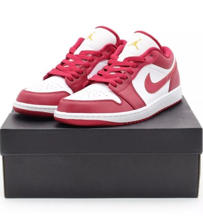 Nike Air Jordan 1 Low Cardinal Red White Light Curry Crimson