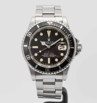 Rolex Submariner Date Vintage 1973 Red Submariner Date Feet First Mark Dial Stainless Steel 40mm 1680