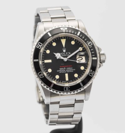 Rolex Submariner Date Vintage 1973 Red Submariner Date Feet First Mark Dial Stainless Steel 40mm 1680