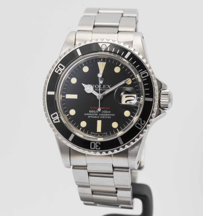 Rolex Submariner Date Vintage 1973 Red Submariner Date Feet First Mark Dial Stainless Steel 40mm 1680