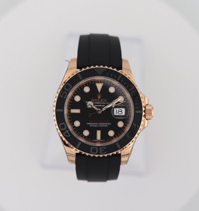 Rolex Yacht-master 40 40mm 18kt Rose Gold 116655 On Oysterflex Band Watch Only