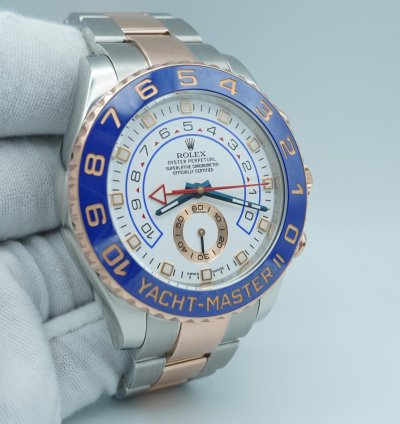 Rolex Yacht-master Ii 116681 Yacht-master Ii 44 Mm White Dial Blue Ceramic Bezel Complete Set 2016