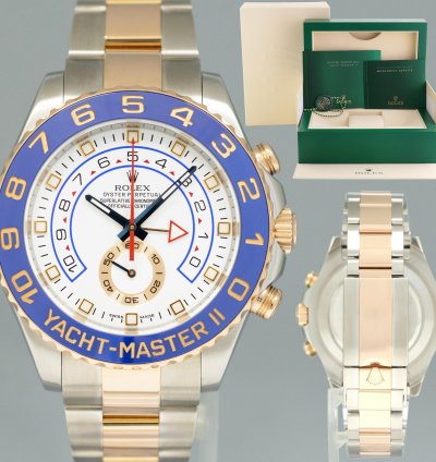 Rolex Yacht-master Ii 2015 Mint Rolex Yacht-master Ii 116681 Steel Rose Gold Two Tone 44mm Watch Box