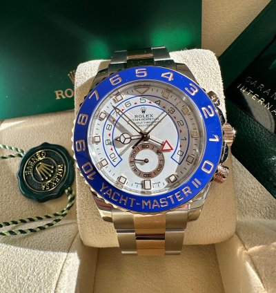 Rolex Yacht-master Ii New 2023 Two Tone Rose Gold Blue Ceramic Bezel 44mm Oyster Bracelet