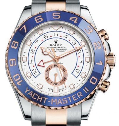 Rolex Yacht-master Ii Regatta Chronograph 18kt Everose Gold Steel 116681 Mercedes Hands 44mm