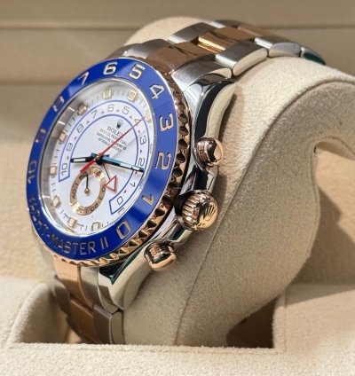 Rolex Yacht-master Ii Steel Yacht-master Ii 44 Watch - White Dial - Two Toned Rose Gold