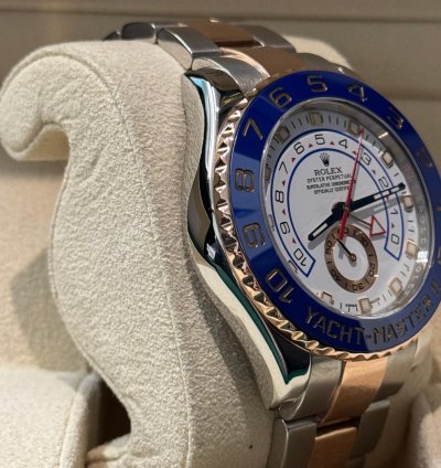 Rolex Yacht-master Ii Steel Yacht-master Ii 44 Watch - White Dial - Two Toned Rose Gold