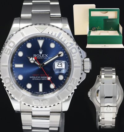 Rolex Yacht-master 40 2018 Mint Rolex Yacht-master 116622 Steel Platinum Blue Dial 40mm Watch Box