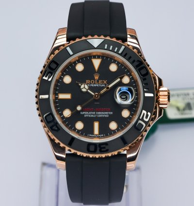 Rolex Yacht-master 40 40mm 116655 Excellent Condition 18k Rose Gold Matte Black Mens Watch Box