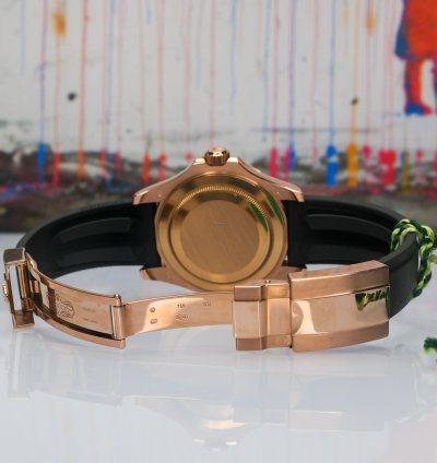 Rolex Yacht-master 40 40mm 116655 Excellent Condition 18k Rose Gold Matte Black Mens Watch Box