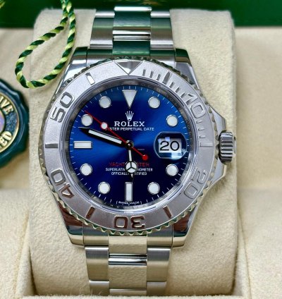 Rolex Yacht-master 40 40mm Blue Dial Platinum Bezel 116622 Box