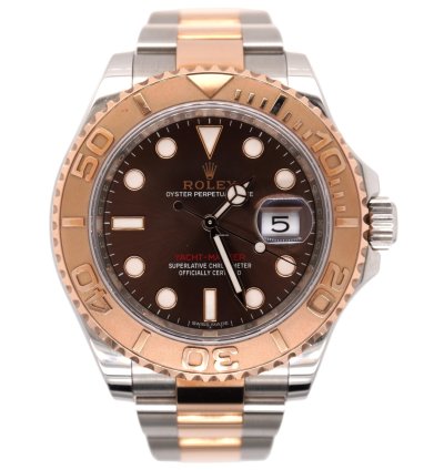 Rolex Yacht-master 40 40mm Oyster 18k Rose Gold Steel Watch Chocolate Dial 116621