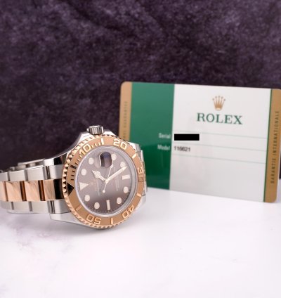 Rolex Yacht-master 40 40mm Oyster 18k Rose Gold Steel Watch Chocolate Dial 116621