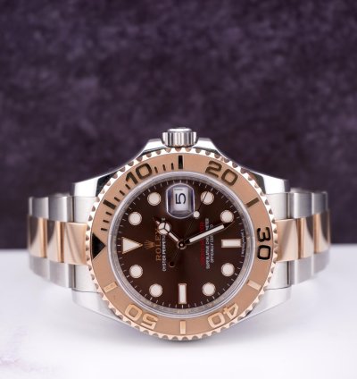 Rolex Yacht-master 40 40mm Oyster 18k Rose Gold Steel Watch Chocolate Dial 116621