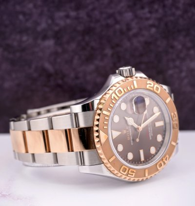 Rolex Yacht-master 40 40mm Oyster 18k Rose Gold Steel Watch Chocolate Dial 116621