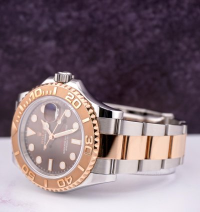 Rolex Yacht-master 40 40mm Oyster 18k Rose Gold Steel Watch Chocolate Dial 116621