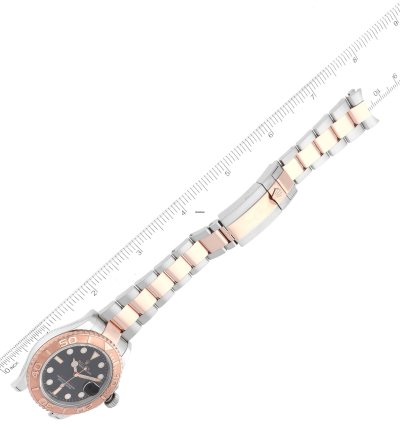 Rolex Yacht-master 40 Rose Gold Steel Black Dial Mens Watch 116621