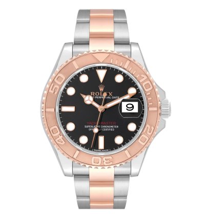 Rolex Yacht-master 40 Rose Gold Steel Black Dial Mens Watch 116621