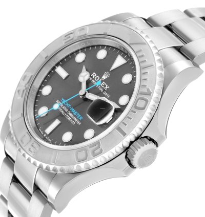 Rolex Yacht-master 40 Steel Platinum Bezel Rhodium Dial Mens Watch 126622 Box Card