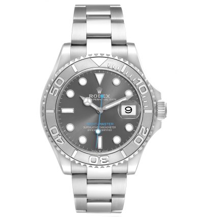 Rolex Yacht-master 40 Steel Platinum Bezel Rhodium Dial Mens Watch 126622 Box Card