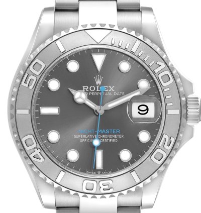 Rolex Yacht-master 40 Steel Platinum Bezel Rhodium Dial Mens Watch 126622 Box Card