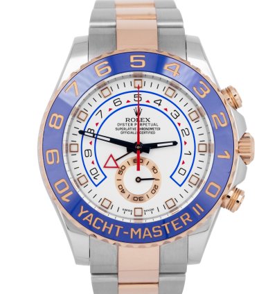 Rolex Yacht-master Ii 44mm 18k Rose Gold Stainless Steel Regatta Watch 116681