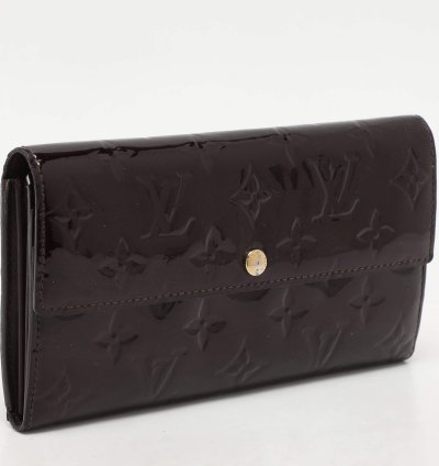 Louis Vuitton Amarante Monogram Vernis Sarah Continental Wallet