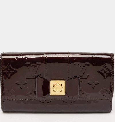 Louis Vuitton Amarante Monogram Vernis Sarah Noeud Wallet