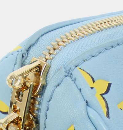 Louis Vuitton Baby Blue Leather Speedy Bandouliere Boston Bag
