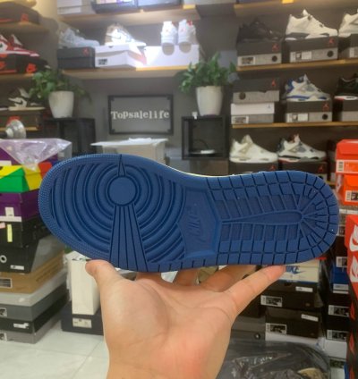 Fragment Design X Travis Scott X Air Jordan 1 Retro Low sail Black Military Blue