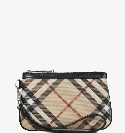 Burberry Basic Nova Check Flat Pouch Wristlet